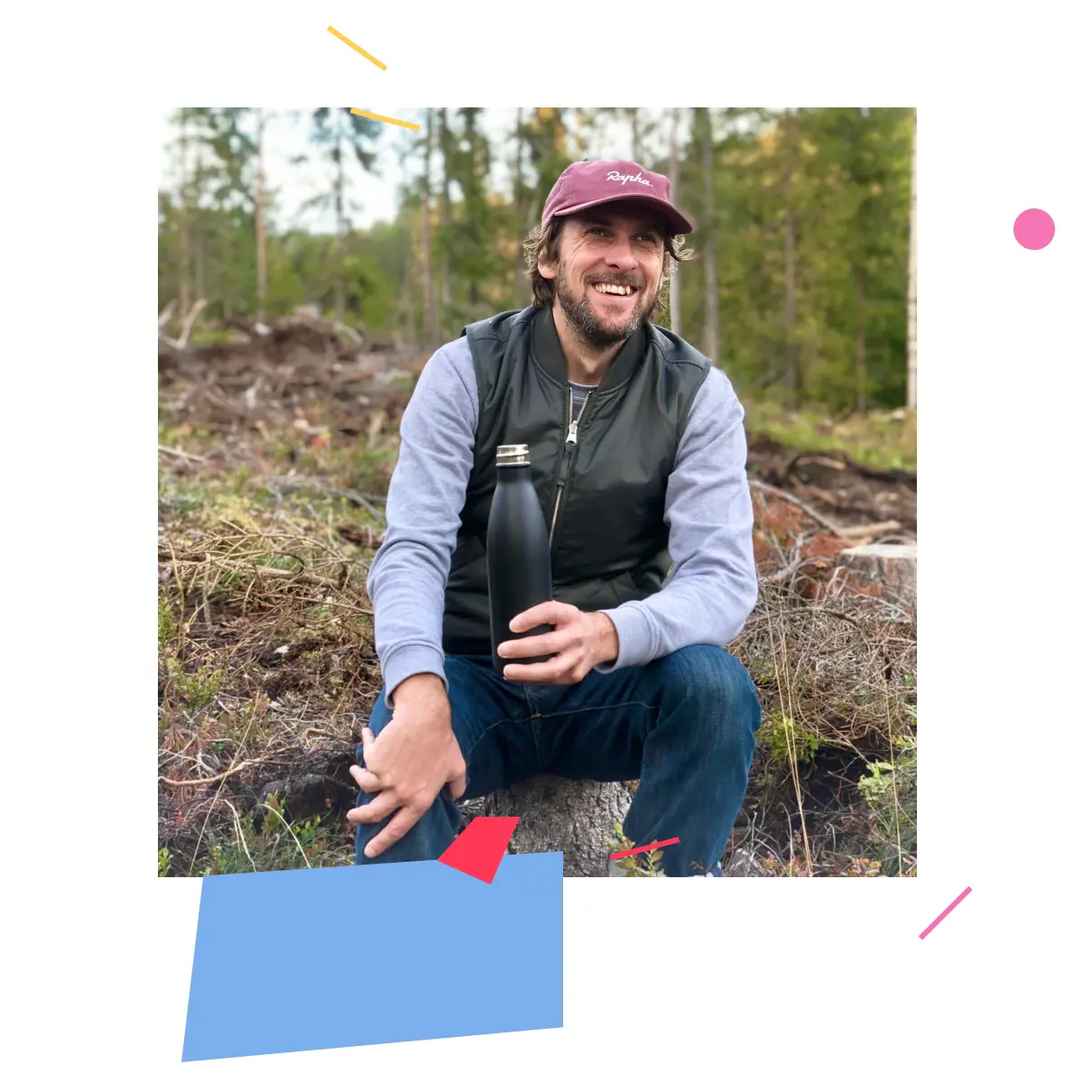 A photo of our founder, Alex outside in the forest in Norway.